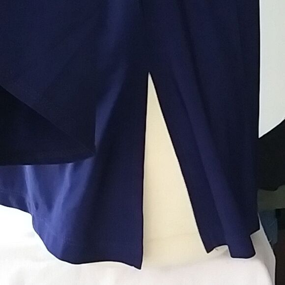 Slinky Brand Navy Blue Long Top or Micro Mini Dress Flared Bell Sleeves … - Picture 5 of 10
